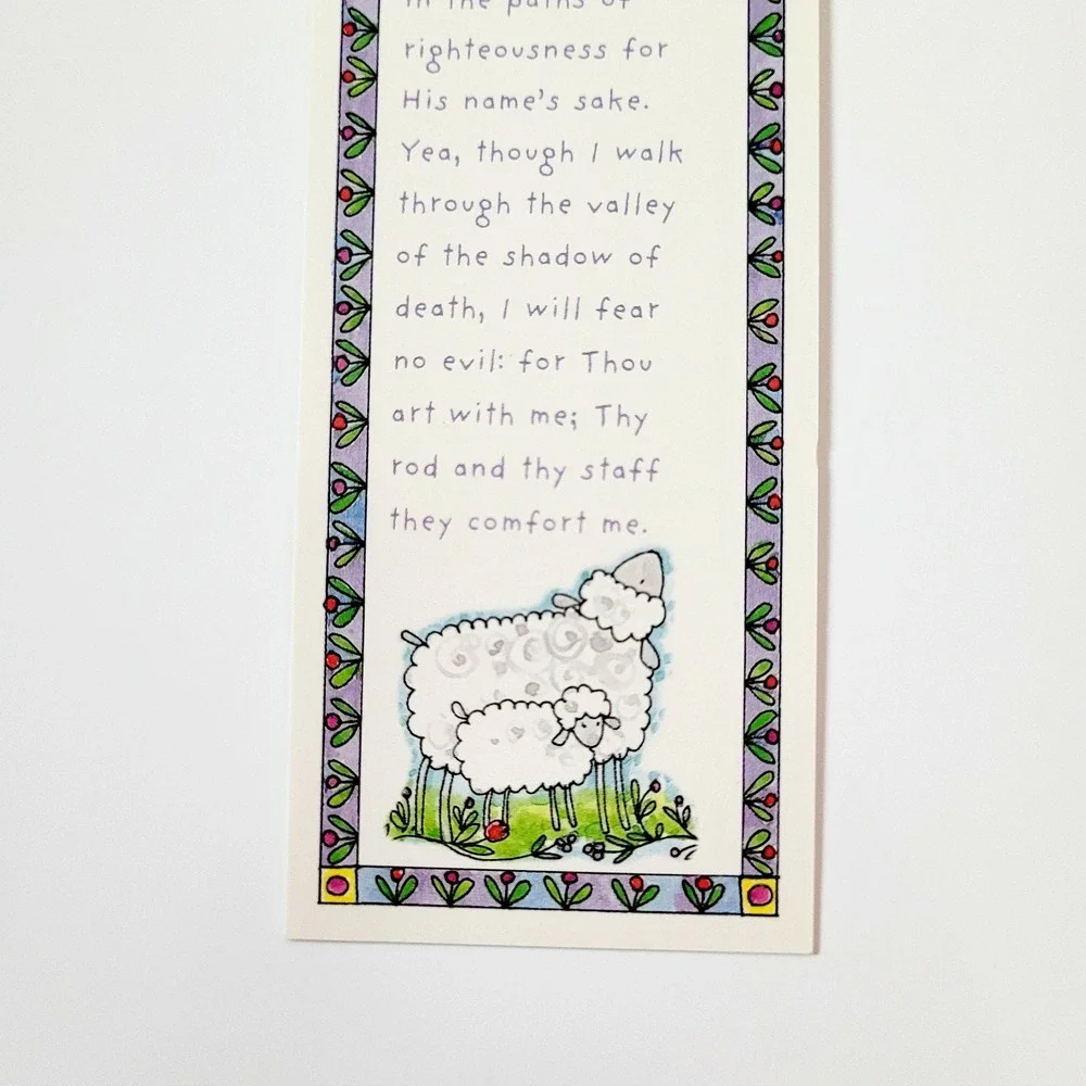 Vintage 90s Psalm 23 Bookmark cottagecore Jone Hallmark- 1990s Thomas Nelson 535